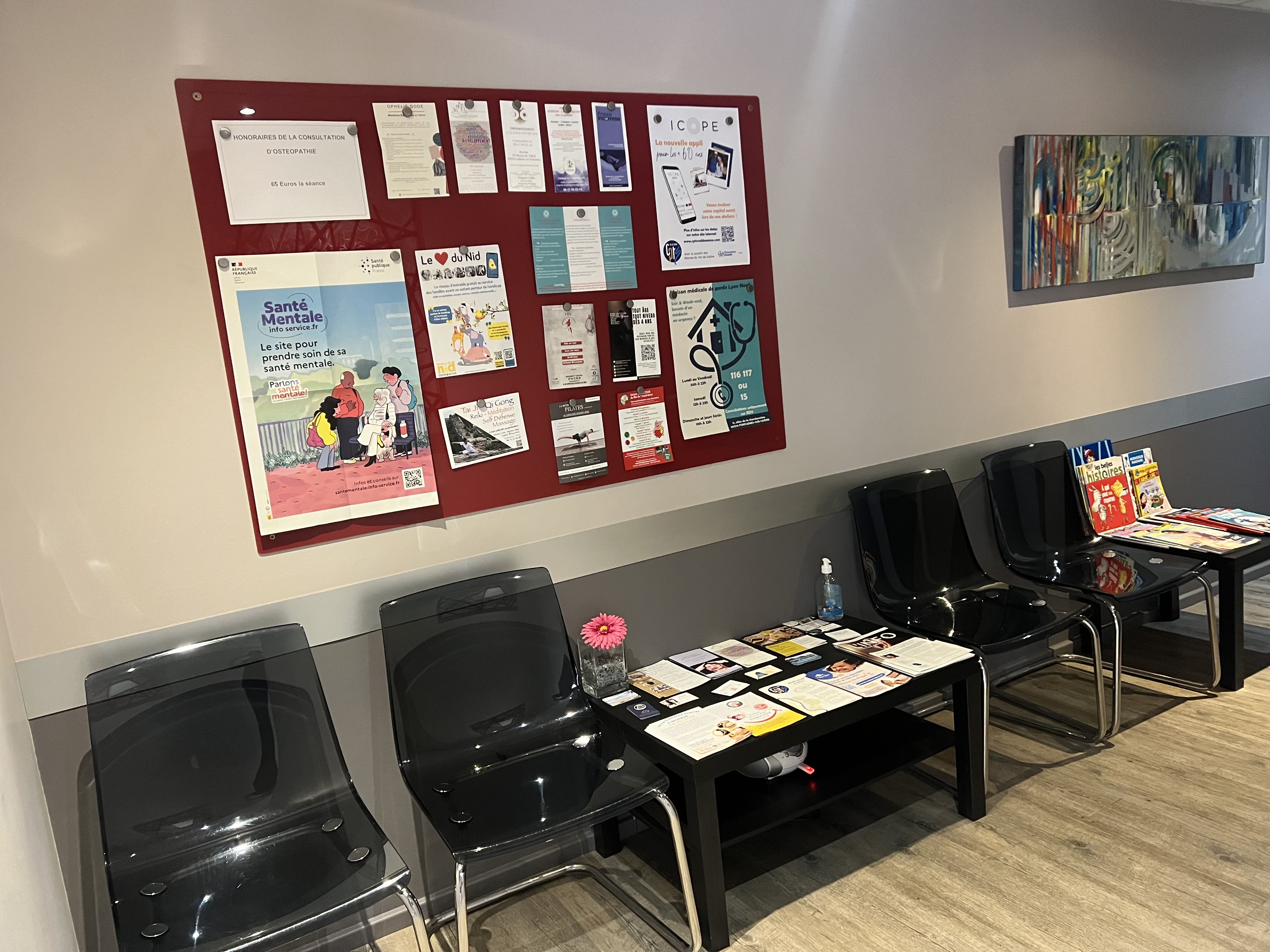 Espace de consultation du cabinet à Fontaines‑sur‑Saône